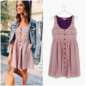 🌈 NEW Madewell Scoopneck Tank Dress Rainbow M